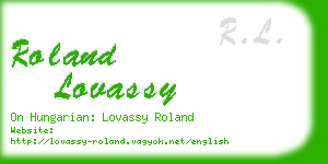 roland lovassy business card